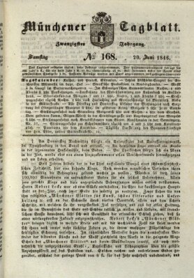 Münchener Tagblatt Samstag 20. Juni 1846