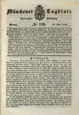 Münchener Tagblatt Montag 22. Juni 1846