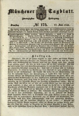 Münchener Tagblatt Samstag 27. Juni 1846