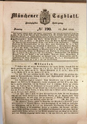 Münchener Tagblatt Sonntag 12. Juli 1846