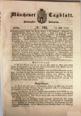 Münchener Tagblatt Freitag 17. Juli 1846