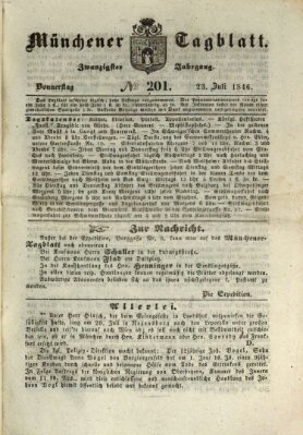 Münchener Tagblatt Donnerstag 23. Juli 1846