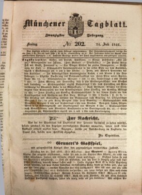 Münchener Tagblatt Freitag 24. Juli 1846