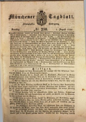 Münchener Tagblatt Samstag 1. August 1846