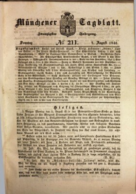 Münchener Tagblatt Sonntag 2. August 1846