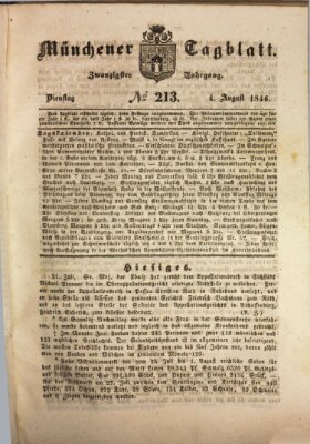 Münchener Tagblatt Dienstag 4. August 1846