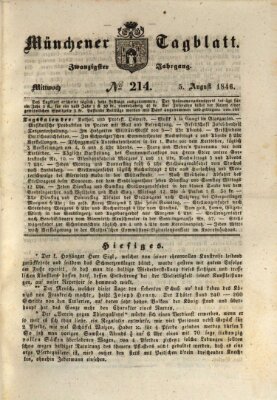 Münchener Tagblatt Mittwoch 5. August 1846