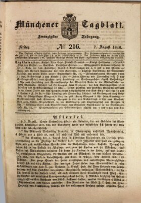 Münchener Tagblatt Freitag 7. August 1846