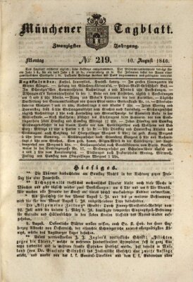 Münchener Tagblatt Montag 10. August 1846