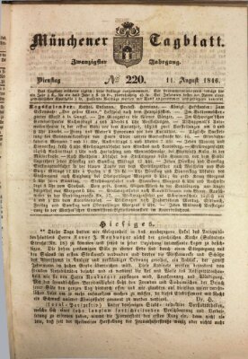 Münchener Tagblatt Dienstag 11. August 1846