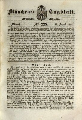 Münchener Tagblatt Mittwoch 19. August 1846