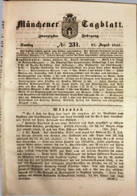 Münchener Tagblatt Samstag 22. August 1846