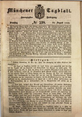 Münchener Tagblatt Samstag 29. August 1846