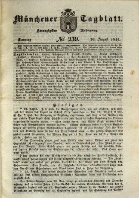 Münchener Tagblatt Sonntag 30. August 1846