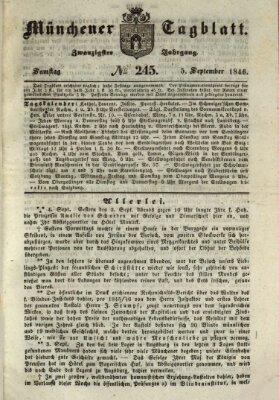 Münchener Tagblatt Samstag 5. September 1846