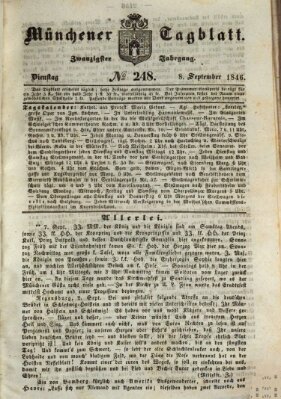 Münchener Tagblatt Dienstag 8. September 1846