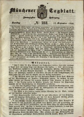 Münchener Tagblatt Samstag 12. September 1846