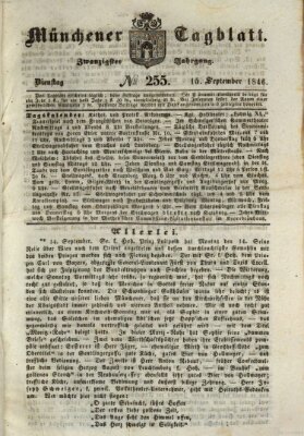 Münchener Tagblatt Dienstag 15. September 1846