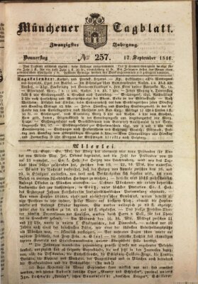 Münchener Tagblatt Donnerstag 17. September 1846