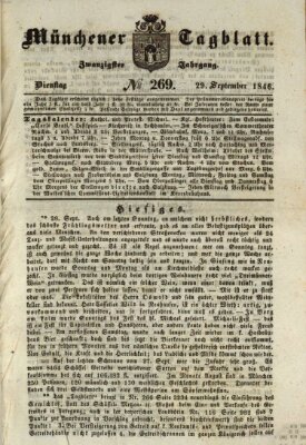 Münchener Tagblatt Dienstag 29. September 1846