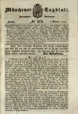 Münchener Tagblatt Freitag 2. Oktober 1846