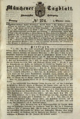 Münchener Tagblatt Sonntag 4. Oktober 1846