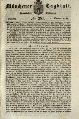 Münchener Tagblatt Sonntag 11. Oktober 1846