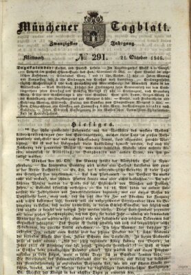 Münchener Tagblatt Mittwoch 21. Oktober 1846