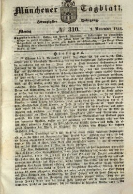 Münchener Tagblatt Montag 9. November 1846
