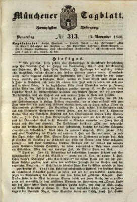 Münchener Tagblatt Donnerstag 12. November 1846