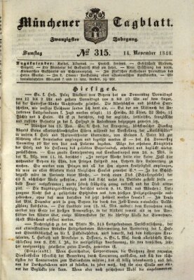 Münchener Tagblatt Samstag 14. November 1846