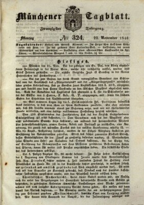 Münchener Tagblatt Montag 23. November 1846