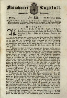 Münchener Tagblatt Montag 30. November 1846