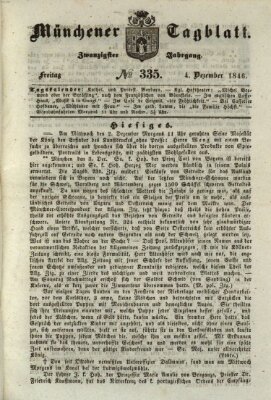 Münchener Tagblatt Freitag 4. Dezember 1846