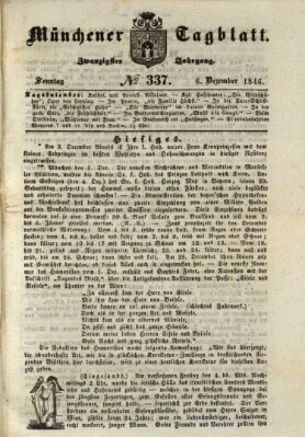 Münchener Tagblatt Sonntag 6. Dezember 1846