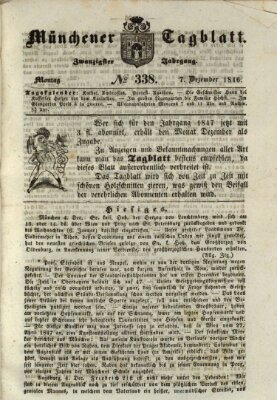 Münchener Tagblatt Montag 7. Dezember 1846