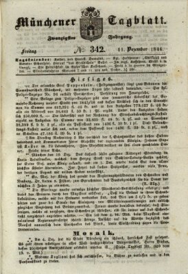 Münchener Tagblatt Freitag 11. Dezember 1846