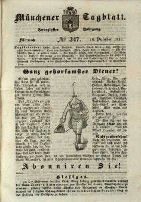 Münchener Tagblatt Mittwoch 16. Dezember 1846