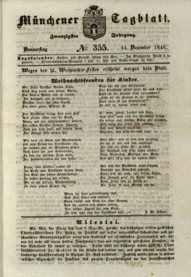 Münchener Tagblatt Donnerstag 24. Dezember 1846