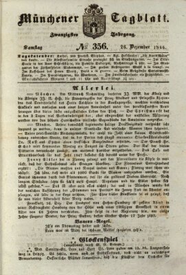 Münchener Tagblatt Samstag 26. Dezember 1846