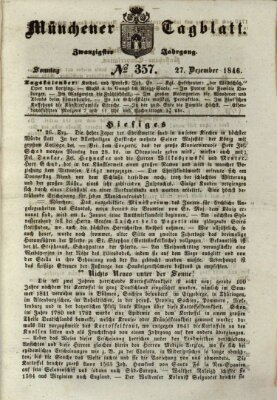 Münchener Tagblatt Sonntag 27. Dezember 1846