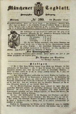 Münchener Tagblatt Mittwoch 30. Dezember 1846