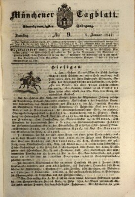 Münchener Tagblatt Samstag 9. Januar 1847