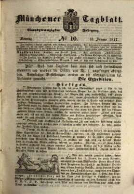 Münchener Tagblatt Sonntag 10. Januar 1847