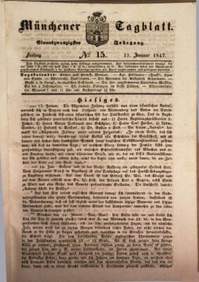 Münchener Tagblatt Freitag 15. Januar 1847