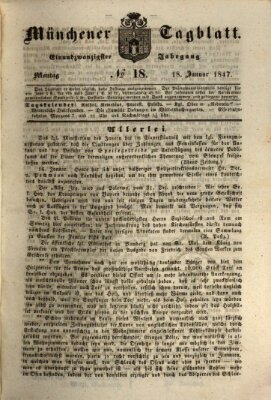 Münchener Tagblatt Montag 18. Januar 1847