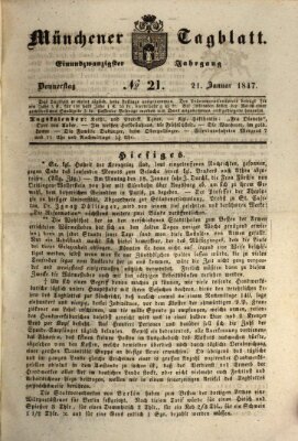 Münchener Tagblatt Donnerstag 21. Januar 1847