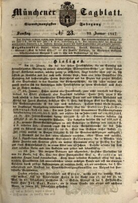 Münchener Tagblatt Samstag 23. Januar 1847