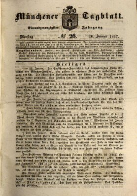 Münchener Tagblatt Dienstag 26. Januar 1847