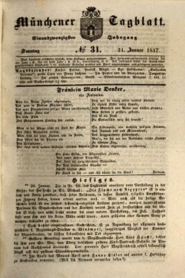 Münchener Tagblatt Sonntag 31. Januar 1847